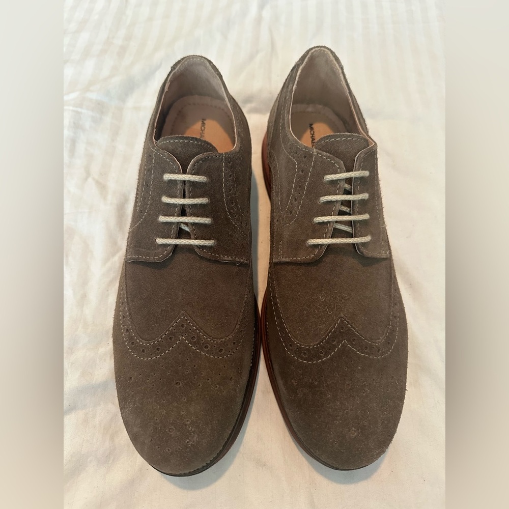 BRAND NEW Michael Shannon Kent Taupe Wing Tip Oxfords Men's Sz 10 M